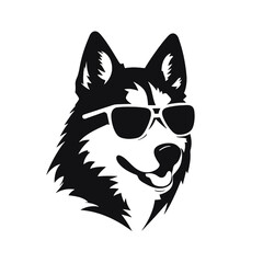 Husky dog silhouette vector  