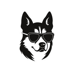 Husky dog silhouette vector  