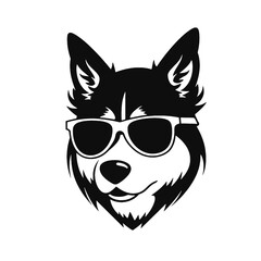 Husky dog silhouette vector  