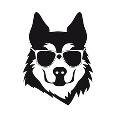 Husky dog silhouette vector  
