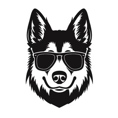 Husky dog silhouette vector  