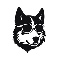 Husky dog silhouette vector  
