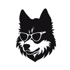 Husky dog silhouette vector  