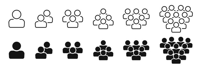 People icon set. Team, teamwork, persons, user profile.