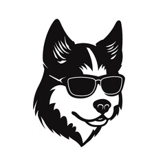 Husky dog silhouette vector  