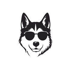 Husky dog silhouette vector  