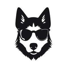 Husky dog silhouette vector  