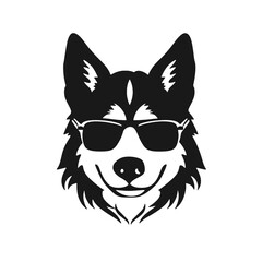 Husky dog silhouette vector  