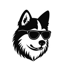 Husky dog silhouette vector  