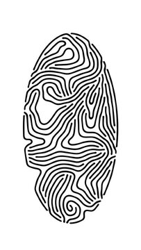 Fingerprint. Reaction diffusion organic growing pattern. Cell division science background.