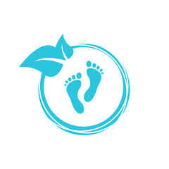 Foot care icon. Isolated on white background. From blue icon set