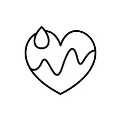 Fototapeta premium Blood heart outline icons, minimalist vector illustration ,simple transparent graphic element .Isolated on white background