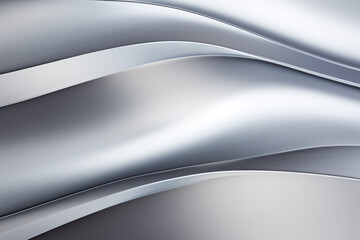An abstract metal background characterized by sleek, brushed steel surfaces with hints of polished chrome - obrazy, fototapety, plakaty