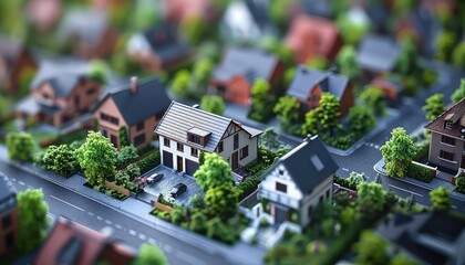 Housing Market Forecast, Illustrate the economic forecast for the housing market with images of real estate developments, home sales, and mortgage rates