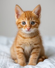 Obraz premium Adorable Orange Tabby Kitten with Blue Eyes