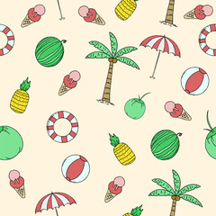 seamless pattern background, summer theme