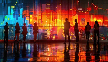 Economic Indicator Analysis, Showcase images of economists and analysts studying economic indicators such as GDP growth, unemployment rates, and inflation figures to forecast future economic trends