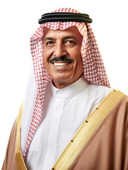 Obraz premium Little fat Arab man smile and happy emotion transparent background