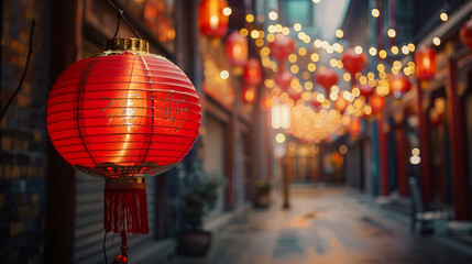 Lanterns represent an important part of the Chinese New Year atmosphere, symbolizing good luck, prosperity and happiness in the coming year.