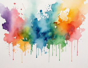 Watercolor paint splashes and stains