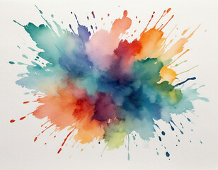 Watercolor paint splashes and stains - obrazy, fototapety, plakaty