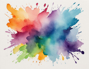 Watercolor paint splashes and stains