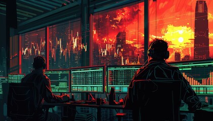 Fototapeta premium Swing Trading, Showcase images of swing traders capturing short-to-medium-term price movements by entering and exiting positions based on swing highs and lows