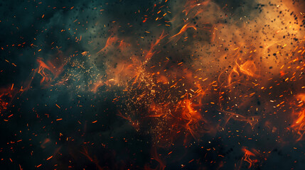 Fototapeta na wymiar 火の粉、火花の背景