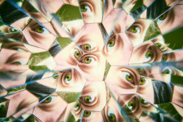 Kaleidoscopic Eye Reflection in Abstract Portrait