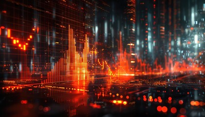 Fototapeta premium Volatile Market Indicators, Showcase images of market indicators and economic data releases, such as volatility indexes, economic calendars, and earnings reports, to illustrate the factors contributin