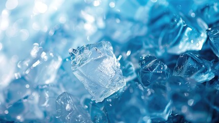 ice frozen background. cold temperature. Blue background with cracks on the ice surface. winter