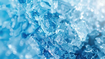 ice frozen background. cold temperature. Blue background with cracks on the ice surface. winter