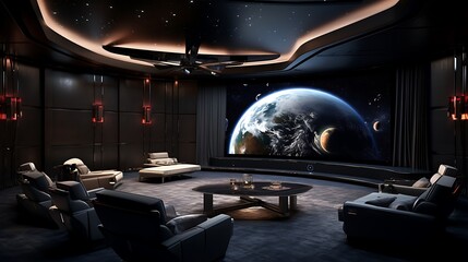 Plan a high-tech home theater with immersive sound systems and 8k projection