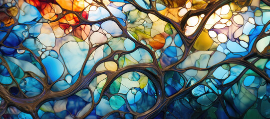 Stained glass window background - 787235189