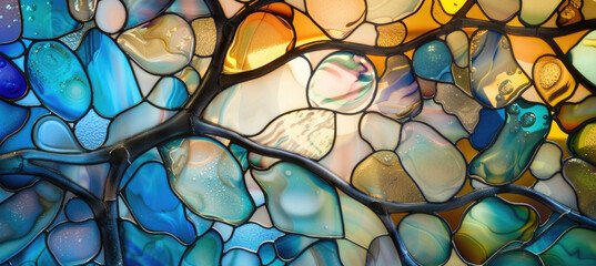 Stained glass window background - 787235321