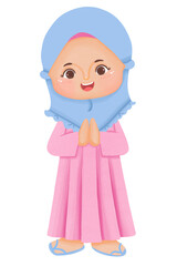 Hijab girl give greeting