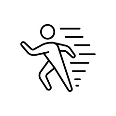 Fast run outline icons, minimalist vector illustration ,simple transparent graphic element .Isolated on white background