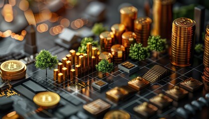 Diversified Portfolio, Showcase a mix of asset classes such as stocks, bonds, real estate, and commodities to illustrate the concept of a diversified investment portfolio