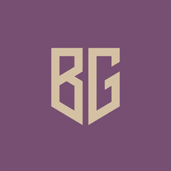 BG. Monogram of Two letters B and G. Luxury, simple, minimal and elegant BG logo design. Vector illustration template.
