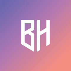 BH. Monogram of Two letters B and H. Luxury, simple, minimal and elegant BH logo design. Vector illustration template.

