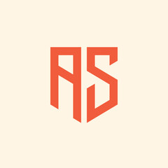 AS. Monogram of Two letters A and S. Luxury, simple, minimal and elegant AS logo design. Vector illustration template.
