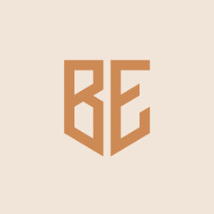BE. Monogram of Two letters B and E. Luxury, simple, minimal and elegant BE logo design. Vector illustration template.
