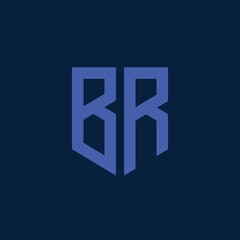 BR. Monogram of Two letters B and R. Luxury, simple, minimal and elegant BR logo design. Vector illustration template.
