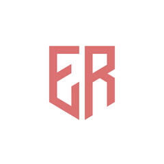 ER. Monogram of Two letters E and R. Luxury, simple, minimal and elegant ER logo design. Vector illustration template.
