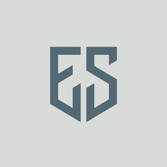 ES. Monogram of Two letters E and S. Luxury, simple, minimal and elegant ES logo design. Vector illustration template.
