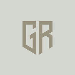 GR. Monogram of Two letters G and R. Luxury, simple, minimal and elegant GR logo design. Vector illustration template.
