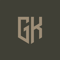GK. Monogram of Two letters G and K. Luxury, simple, minimal and elegant GK logo design. Vector illustration template.
