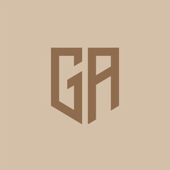 GA. Monogram of Two letters G and A. Luxury, simple, minimal and elegant GA logo design. Vector illustration template.
