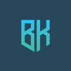 BK. Monogram of Two letters B and K. Luxury, simple, minimal and elegant BK logo design. Vector illustration template.
