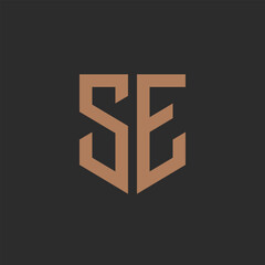 SE. Monogram of Two letters S and E. Luxury, simple, minimal and elegant SE logo design. Vector illustration template.
